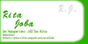 rita joba business card